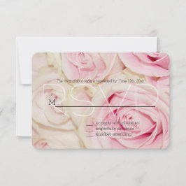  Roze Wit Rozen RSVP Kaartje