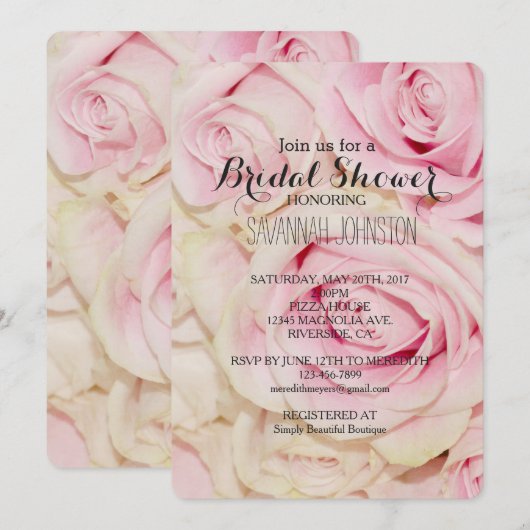  Roze Wit Rozen vrijgezellenfeest Kaart (Voorkant / Achterkant)