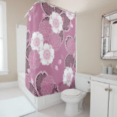 Roze & Wit Sakura 2 Fijn  Japans Douchegordijn (In situ)