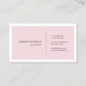 Roze Wit Schoon Elegant Grafisch Ontwerp Trendy Visitekaartje (Voorkant)