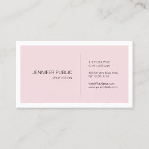 Roze Wit Schoon Elegant Grafisch Ontwerp Trendy Visitekaartje