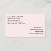  Roze Wit Script Hair Make-up Visitekaartje (Achterkant)