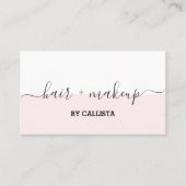  Roze Wit Script Hair Make-up Visitekaartje (Voorkant)
