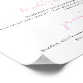 Roze & Wit Signature Drinken Bruiloft Bar Poster (Hoek)