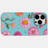 Roze wit sinaasappel madeliefjes botanisch blauwgr Case-Mate iPhone case (Achterkant (horizontaal))