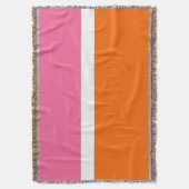 Roze Wit Sinaasappel Plain Color Block Design Deken (Voorkant Verticaal)