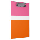 Roze Wit Sinaasappel Plain Color Block Design Klembord (Rechts)
