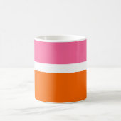 Roze Wit Sinaasappel Plain Color Block Design Koffiemok (Center)