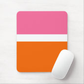 Roze Wit Sinaasappel Plain Color Block Design Muismat (Met muis)