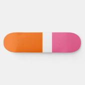 Roze Wit Sinaasappel Plain Color Block Design Persoonlijk Skateboard (Horizontaal)