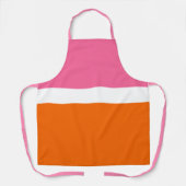 Roze Wit Sinaasappel Plain Color Block Design Schort (Voorkant)