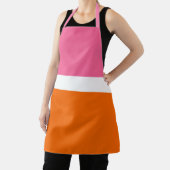 Roze Wit Sinaasappel Plain Color Block Design Schort (Insitu)
