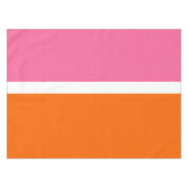 Roze Wit Sinaasappel Plain Color Block Design Tafelkleed (Voorkant (Horizontaal))
