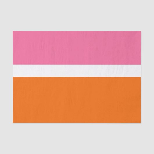 Roze Wit Sinaasappel Plain Color Block Design Tissuepapier (Voorkant)