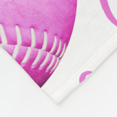 roze wit softball veld is mijn gelukkige plek meis fleece deken (Hoek)