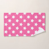 Roze Wit Sterren Patroon Decoratief Bad Handdoek (Handdoek)