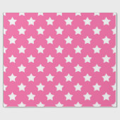 Roze Wit Sterren Patroon Decoratief Cadeaupapier (Vlak)
