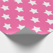 Roze Wit Sterren Patroon Decoratief Cadeaupapier (Hoek)