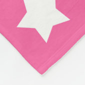 Roze Wit Sterren Patroon Decoratief Fleece Deken (Hoek)