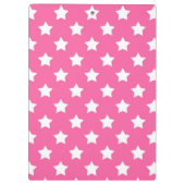 Roze Wit Sterren Patroon Decoratief Klembord (Achterkant)