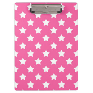 Roze Wit Sterren Patroon Decoratief Klembord