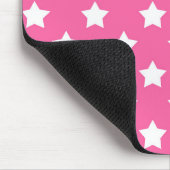 Roze Wit Sterren Patroon Decoratief Muismat (Hoek)
