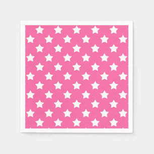 Roze Wit Sterren Patroon Decoratief Servet