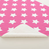 Roze Wit Sterren Patroon Decoratief Sherpa Deken (3/4)