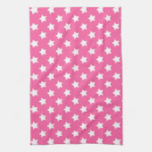 Roze Wit Sterren Patroon Decoratief Theedoek (Verticaal)