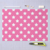 Roze Wit Sterren Patroon Decoratief Tissuepapier (Craft)