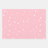 Roze wit sterren patroon inpakpapier vel (Voorkant 3)