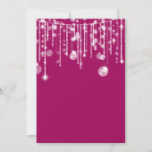 Roze Wit String Lights Kerstvakantie Kaart (Achterkant)