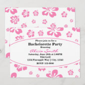 Roze & Wit Tropische Hibiscus Bloemenuitnodiging Kaart (Voorkant / Achterkant)