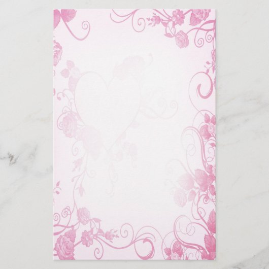  Roze & Wit Trouwpapier Briefpapier (Voorkant)