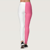 Roze Wit Twee Tone Kleur Split Leggings (Achterkant)