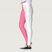 Roze Wit Twee Tone Kleur Split Leggings (Links)