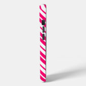 Roze Wit Verticaal Streepjespatroonontwerp Case-Mate iPhone Case (Achterkant / Links)