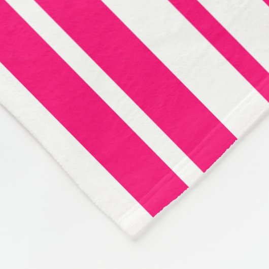 Roze Wit Verticaal Streepjespatroonontwerp Fleece Deken (Hoek)