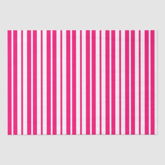 Roze Wit Verticaal Streepjespatroonontwerp Tissuepapier (Voorkant)