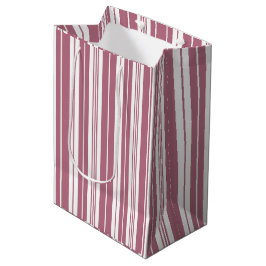 Roze Wit Verticaal Streeppatroon Medium Cadeauzakje
