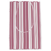 Roze Wit Verticaal Streeppatroon Medium Cadeauzakje (Voorkant)