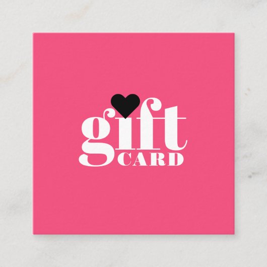 Roze wit vet typografie salon cadeaubon kortingskaartje (Voorkant)