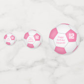 Roze Wit Voetbal Girly verjaardagsfeestje Confetti (Achterkanten)