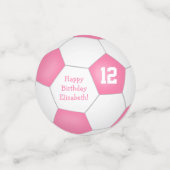 Roze Wit Voetbal Girly verjaardagsfeestje Confetti (Kleine voorkant)