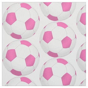 Roze wit voetbal patroon stof