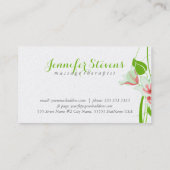 Roze & Wit Water Kleur Bloemen Natuurlijke Spa Visitekaartje (Achterkant)