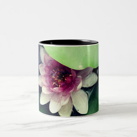 Roze, Wit, Water Lilly, Lotus Flower Foto Mok (Center)