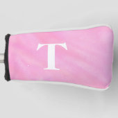 Roze Wit Waterverf Monogram Golfheadcover (Voorkant)