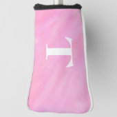Roze Wit Waterverf Monogram Golfheadcover (Draai 90)