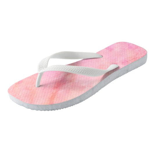 Roze Wit Waterverf Teenslippers (Schuin)